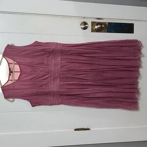 Roaman's Womens Dress Mauveish Party Holidays Lined Side Zip Sz 20W EUC